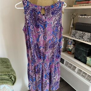 Vibrant Paisley Sleeveless Mini Dress